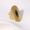 oly-2fb8e54eef077a33ea6f65d57d33eed1 Wholesale PVD Coated Real Gold Plated 18K Gold Geometric 304 Stainless Steel Vintage Style Simple Style IG Style Waterproof Non Tarnish Open Rings