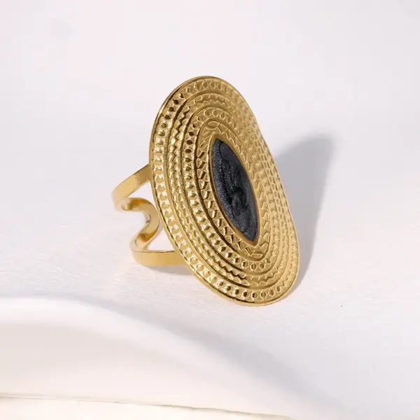 oly-2fb8e54eef077a33ea6f65d57d33eed1 Wholesale PVD Coated Real Gold Plated 18K Gold Geometric 304 Stainless Steel Vintage Style Simple Style IG Style Waterproof Non Tarnish Open Rings
