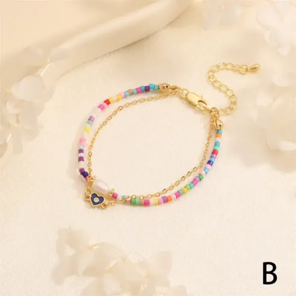 Wholesale IG Style Ethnic Style Bohemian Heart Shape Copper Beaded Inlay Zircon Bracelets