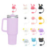oly-2feb63d7012edd63aa53516c949781d0 Wholesale Food Grade Silicone Dinosaur Straw Sleeve stanley Straw Cap Cartoon Straw Plug Dust Cap