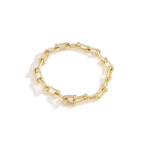 Wholesale Fashion U Shape Copper Zircon Bracelets Earrings Necklace In Bulk