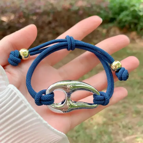 Wholesale Geometric Weave Copper Bracelet For Women With 18K Gold Plated PVD Coated Finish And Cord In Chain Design