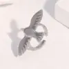 Wholesale Style Stainless Steel Peace Dove Bird Open Ring For Women, Unique Retro 18k Gold Titanium Steel Jewelry, Supply