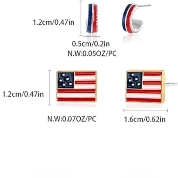 oly-2ffe0970317581cad78a75c5bd4ed403 Wholesale Fashionable Simplistic Alloy Star Flag Earrings Independence Day Gift Women's Geometric Pattern Jewelry Ear Studs