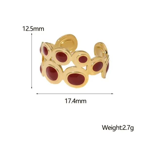 Wholesale PVD Coated Real Gold Plated Geometric 304 Stainless Steel Casual Simple Style Waterproof Non Tarnish Open Rings