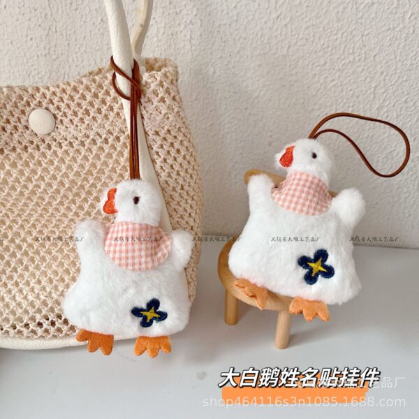 oly-3032803486c29136c4ddc018b17a9ff2 Wholesale Creative Cartoon Big White Goose Plush Pendant Cute Bib Duck Doll Hanging Ornaments Grasping Machine Doll Bag Accessories Gift