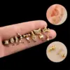 Wholesale 1 Piece 316L Stainless Steel Copper Zircon Ear Cartilage Rings & Studs Spider Spider Web Waterproof Non Tarnish Surgical Steel