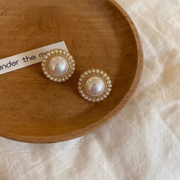 oly-3039d55d21b67ea17343a35bbc005b46 Wholesale 925 Silver Needle Retro Hong Kong Style Hepburn Style Pearl Earrings Internet Celebrity Elegant Niche High-End Popular Hoop Earrings