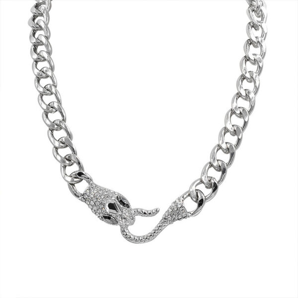 Wholesale Y2K Sexy Snake-Shaped Metal Chain Necklace Clavicle Chain Popular Ins Hip-Hop Cool Accessories for Women