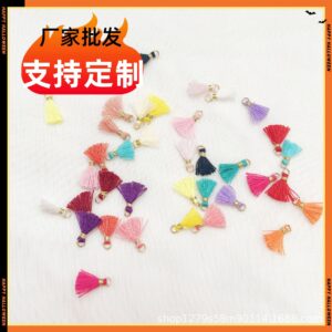 Wholesale 1cm small cotton thread tied gold thread with ring tassel DIY accessories earrings hair accessories bracelet accessories clothing accessories small tassel