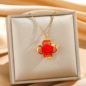8164 hollow red rose