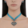 Wholesale Electroplated alloy heart-shaped diamond necklace, beer festival edelweiss pendant jewelry