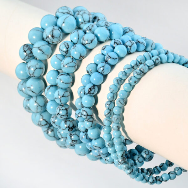 Wholesale Bohemian classic retro style single circle blue turquoise bracelet beads turquoise bracelet hand jewelry
