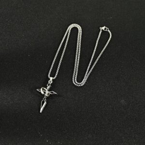 Cross with ring [titanium steel chain 70cm]