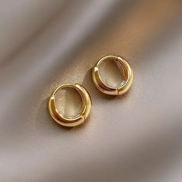 Wholesale PVD Coated 18K Gold Plated Solid Color 304 Stainless Steel Simple Style Classic Style Waterproof Non Tarnish Earrings