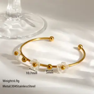 Single Bead Floral Bracelet