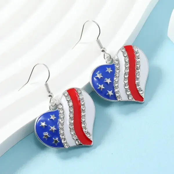 oly-30724f2b706927024dfa6bdcd24d44e8 Wholesale American Independence Day Flag Series Earrings Dripping Oil Funny Shoes Stars Dripping Oil Diamond Exquisite Multi-Style Earrings