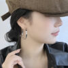 Wholesale silver Geometric Irregular Ear Ring Exaggerated Earrings Women's Fashion Cool S925 Silver Needle Ear Ring Niche Design