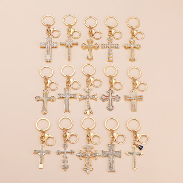 Wholesale Simple Cross Key Chain Pendant Personalized Creative Pendant Fashion Bag Key Chain Decoration