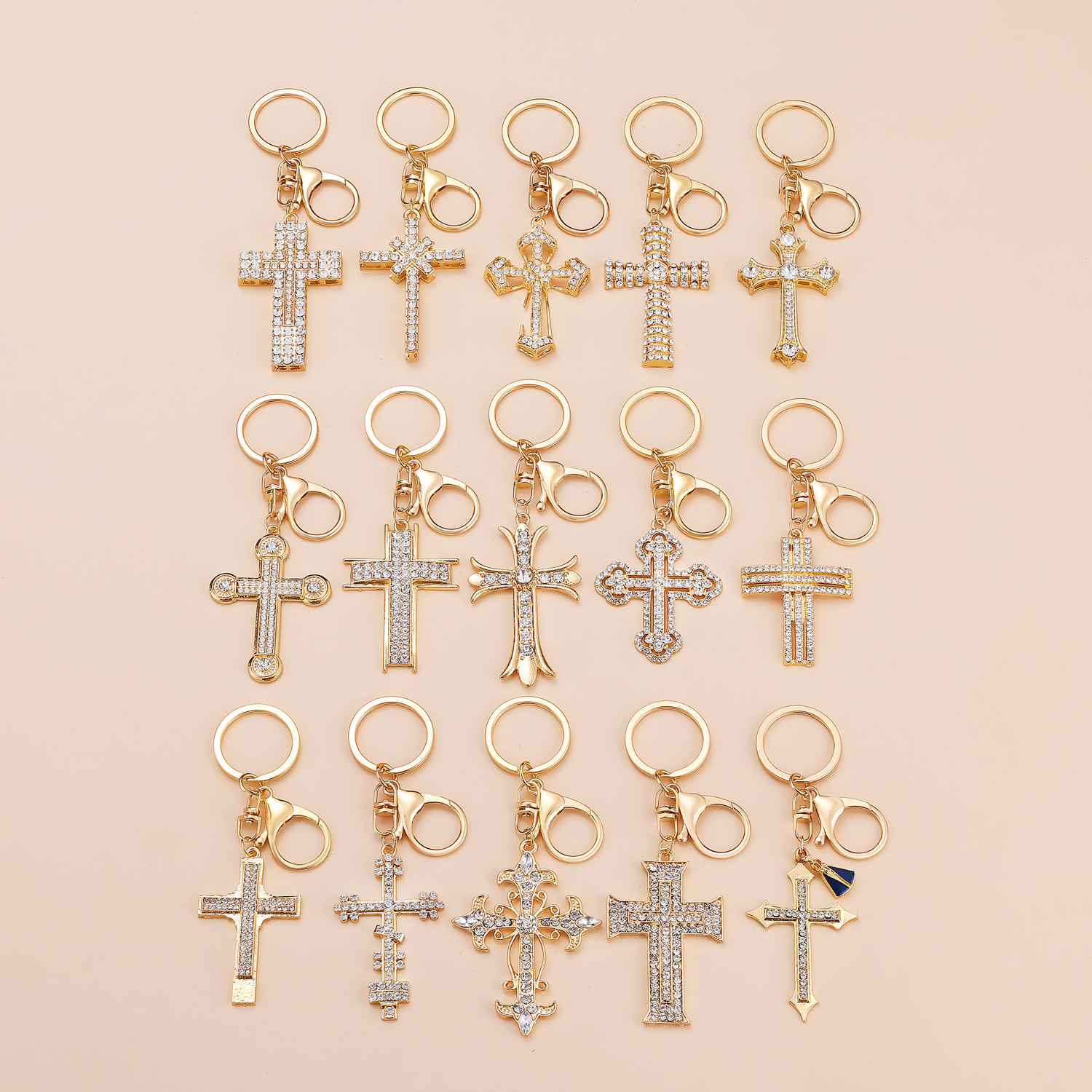 Wholesale European and American New Simple Cross Key Chain Pendant Personalized Creative Pendant Fashion Bag Key Chain Decoration