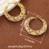 Wholesale Three-dimensional Geometric Earrings For Women In Copper With KC Golden Water Plating And 0.03µm Thick Coating