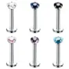 Wholesale Fashion Geometric Stainless Steel Inlaid Zircon Lip Stud 1 Piece
