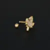 oly-30cb4dfbb55a7129848febfac7683927 Wholesale Fashion Leaf Butterfly Titanium Steel Plating Inlay Zircon Ear Studs 1 Piece