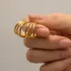 Wholesale PVD Coated Real Gold Plated C Shape 304 Stainless Steel Fashion Waterproof Non Tarnish Ear Studs