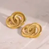 Wholesale 304 Stainless Steel Geometric PVD Coated 18K Real Gold Plated Retro Simple Style Classic Style Drop Earrings