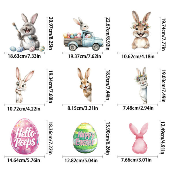 Wholesale  Easter Window Decorations Electrostatic Window Flowers Stickers Shopping Mall Window Glass PVC Wall Stickers