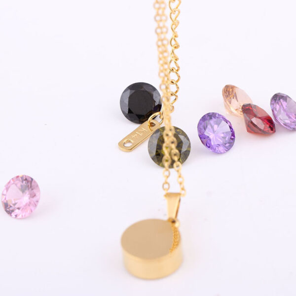 oly-31318e55fac12e57f0815e3c972ffe9e Wholesale Factory wholesale personality creative design ladies fashion DIY replaceable drill 8 color titanium steel stainless steel necklace