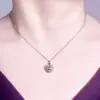 Wholesale Cute Sweet Heart Shape Titanium Steel Copper Plating Inlay Zircon Pendant Necklace