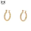 Wholesale Fashionable Retro Geometric Rock Micro-Set 18K Gold Earrings Women's Hoop Earrings Elegant Fashion Jewelry Ear Cuffs