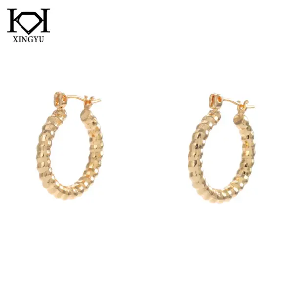 Wholesale Fashionable Retro Geometric Rock Micro-Set 18K Gold Earrings Women's Hoop Earrings Elegant Fashion Jewelry Ear Cuffs