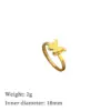 Wholesale Electroplating Golden Plated Butterfly Titanium Steel Casual Simple Style Rings