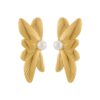 Wholesale Original Personality 304 Stainless Steel Women Earrings Golden Irregular Oval Earrings Valentine's Day Gift Jewelry