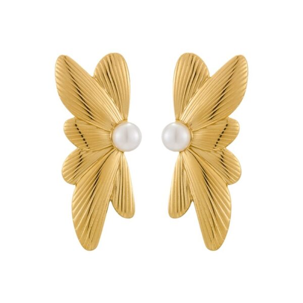 Wholesale Original Personality 304 Stainless Steel Women Earrings Golden Irregular Oval Earrings Valentine's Day Gift Jewelry