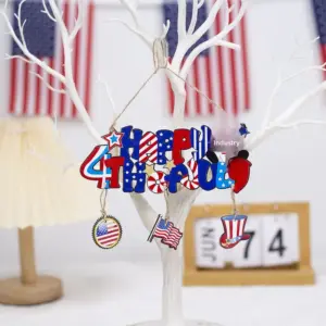Type B Independence Day Wooden Pendant