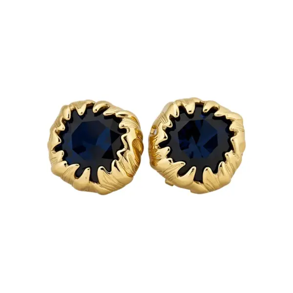 Wholesale Quadrilateral Stud Earrings For Women With 18K Real Gold Plated Copper And 304 Stainless Steel Posts Featuring Gem Inlay