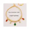 Wholesale Square Waterproof Couple Bracelets 304 Stainless Steel 18K Gold Plated Zircon Inlay Snake Chain