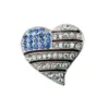 Wholesale American Flag Pin In White & Blue Zinc Alloy With Diamond Craft, Stylish Flag Brooches