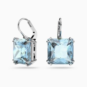 Blue square earrings