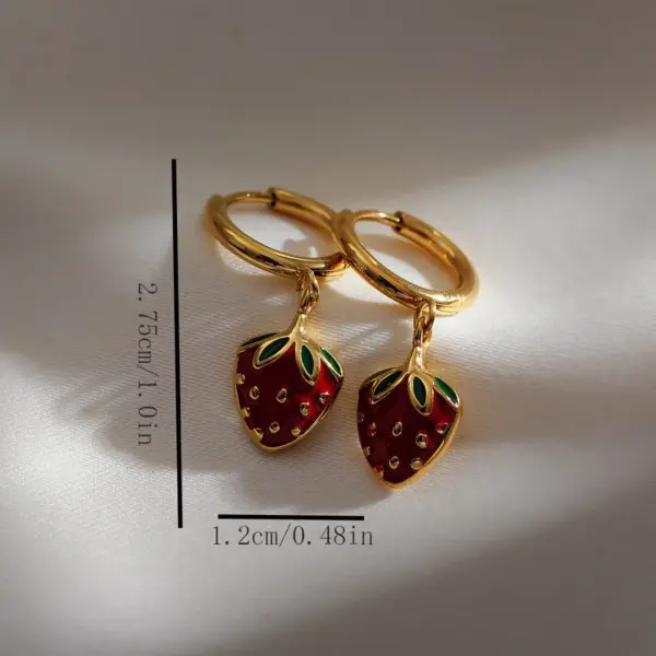 Wholesale PVD Coated Gold Plated Fruit Stainless Steel Elegant Commute Waterproof Non Tarnish Drop Earrings