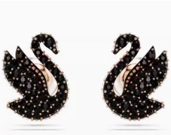 Noble black swan earrings