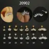 Wholesale 1 Piece 316L Stainless Steel Zircon Ear Cartilage Rings & Studs Moon Heart Shape Flower Waterproof Non Tarnish Surgical Steel Women'S