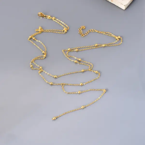 oly-31cc29534052ed18e8a7adcd8107694d Wholesale 304 Stainless Steel Solid Color PVD Coated 18K Real Gold Plated Simple Style Waterproof Non Tarnish Cable Chain Lobster Trigger Clasp Closure Necklace