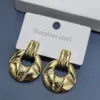Wholesale 304 Stainless Steel Paisley Solid Color Golden Plated Elegant Modern Style Ear Studs