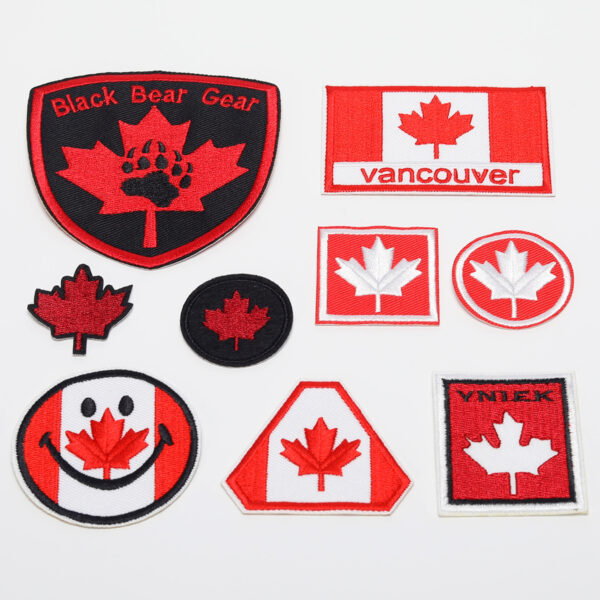 oly-31d1042347591c856c57f0451c67d6d6 Wholesale Embroidery Mini Embroidery Small Cloth Sticker Red Maple Leaf Computer Embroidery Sticker Clothes Bag Decoration Patch Decal