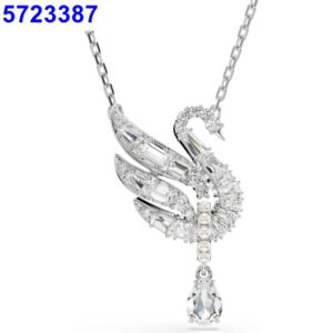 Winged swan necklace with diamonds