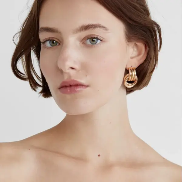Wholesale 304 Stainless Steel Geometric PVD Coated 18K Real Gold Plated Casual Simple Style Streetwear Mixed Color Plating Ear Studs